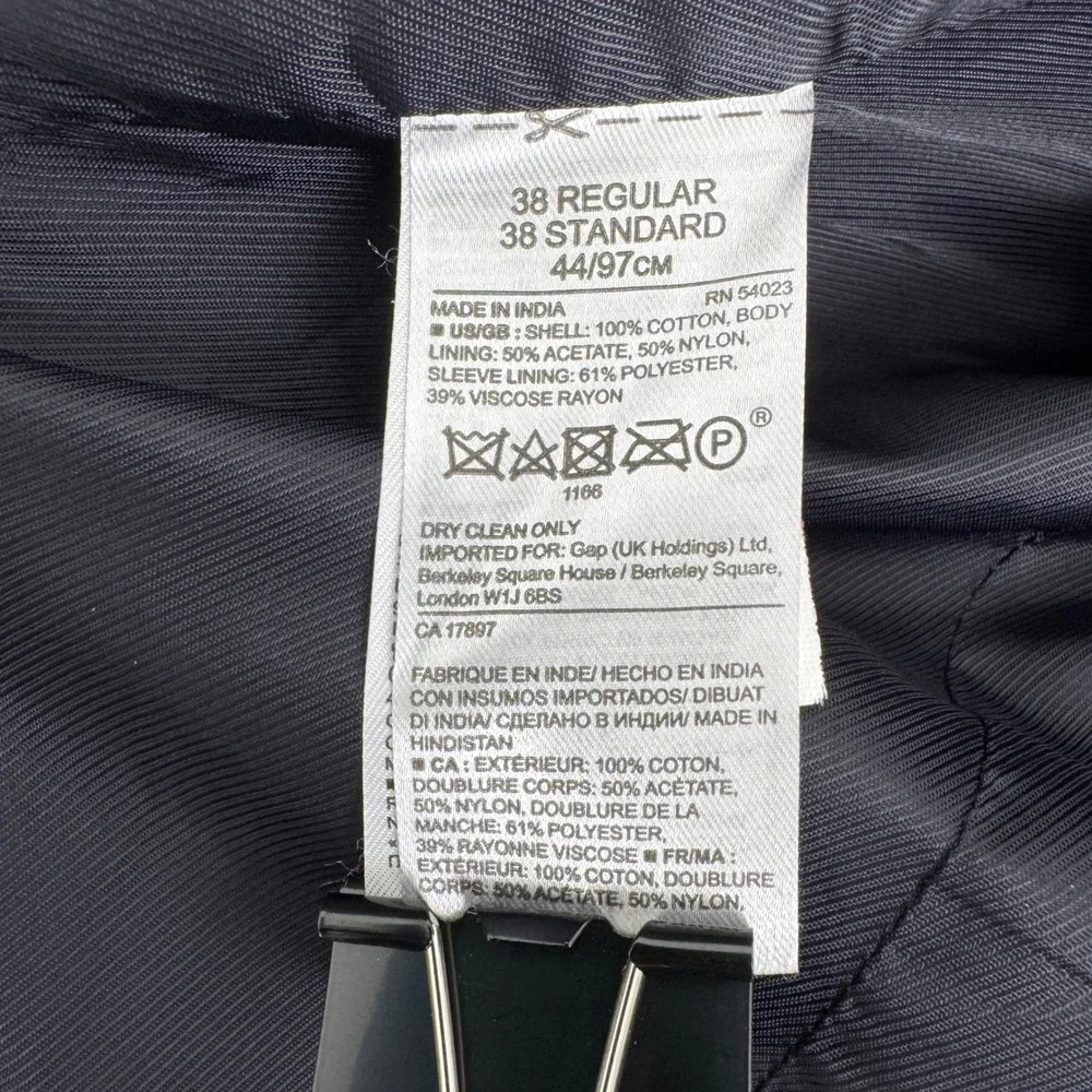 Banana Republic Mens Navy Blue Cotton Slim Fit Blazer Sport Coat 38R 581216